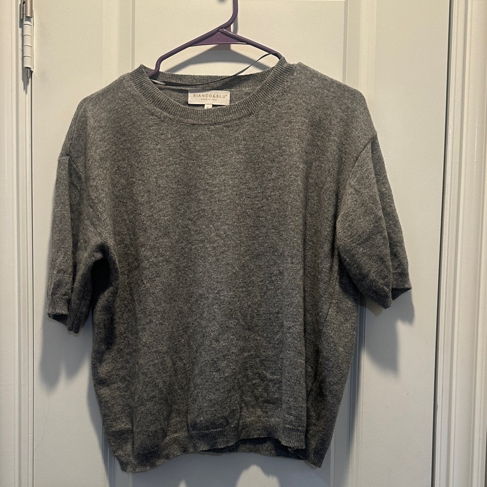 Bianco & Blu Gray Italian Luxury Knit Sweater